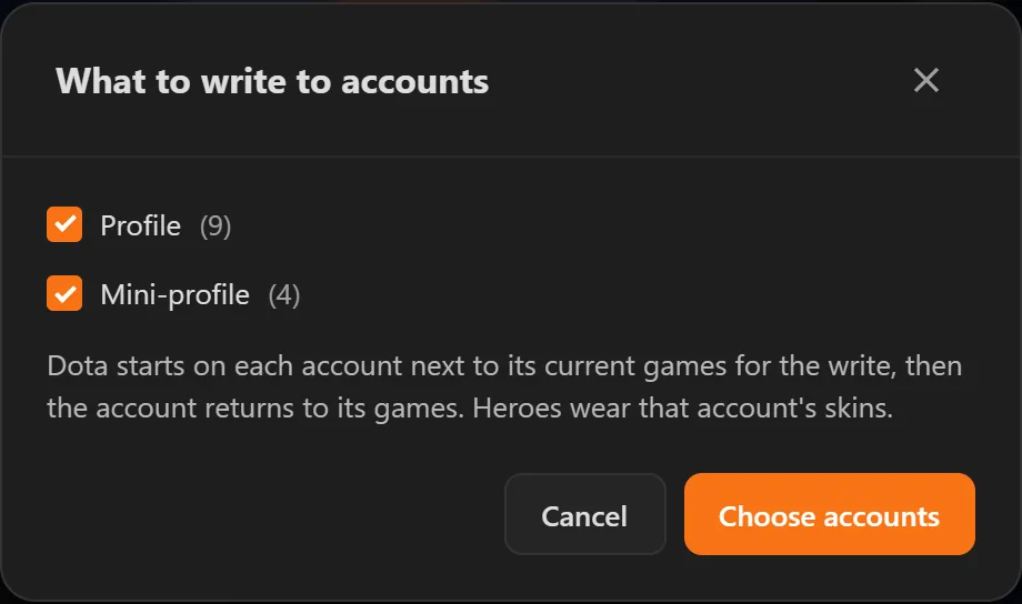 The choice window: write the profile and the mini-profile